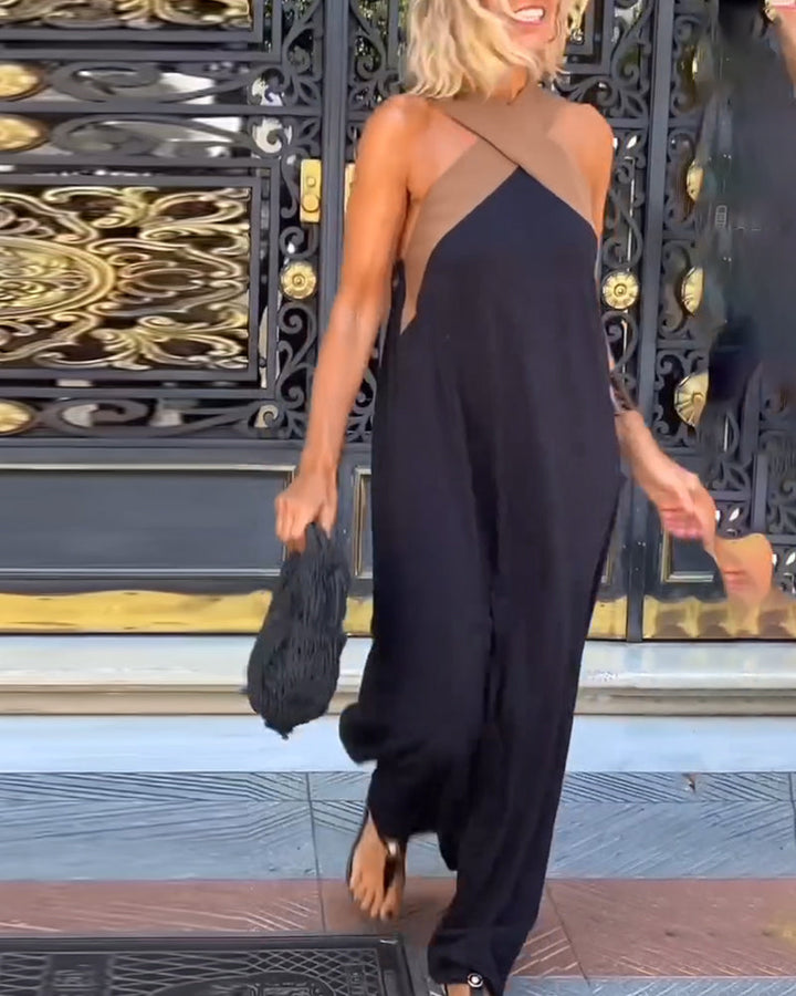 Crossover Neckline Maxi Dress