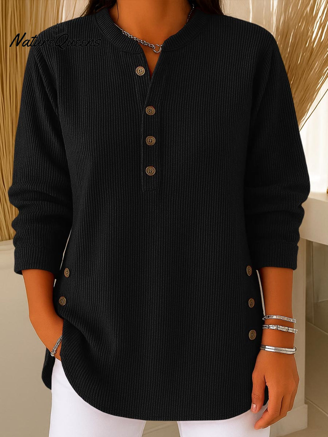Quinty | Comfortable Buttoned Blouse