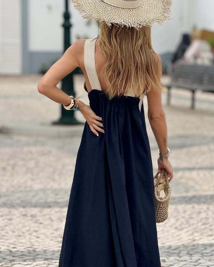 Crossover Neckline Maxi Dress