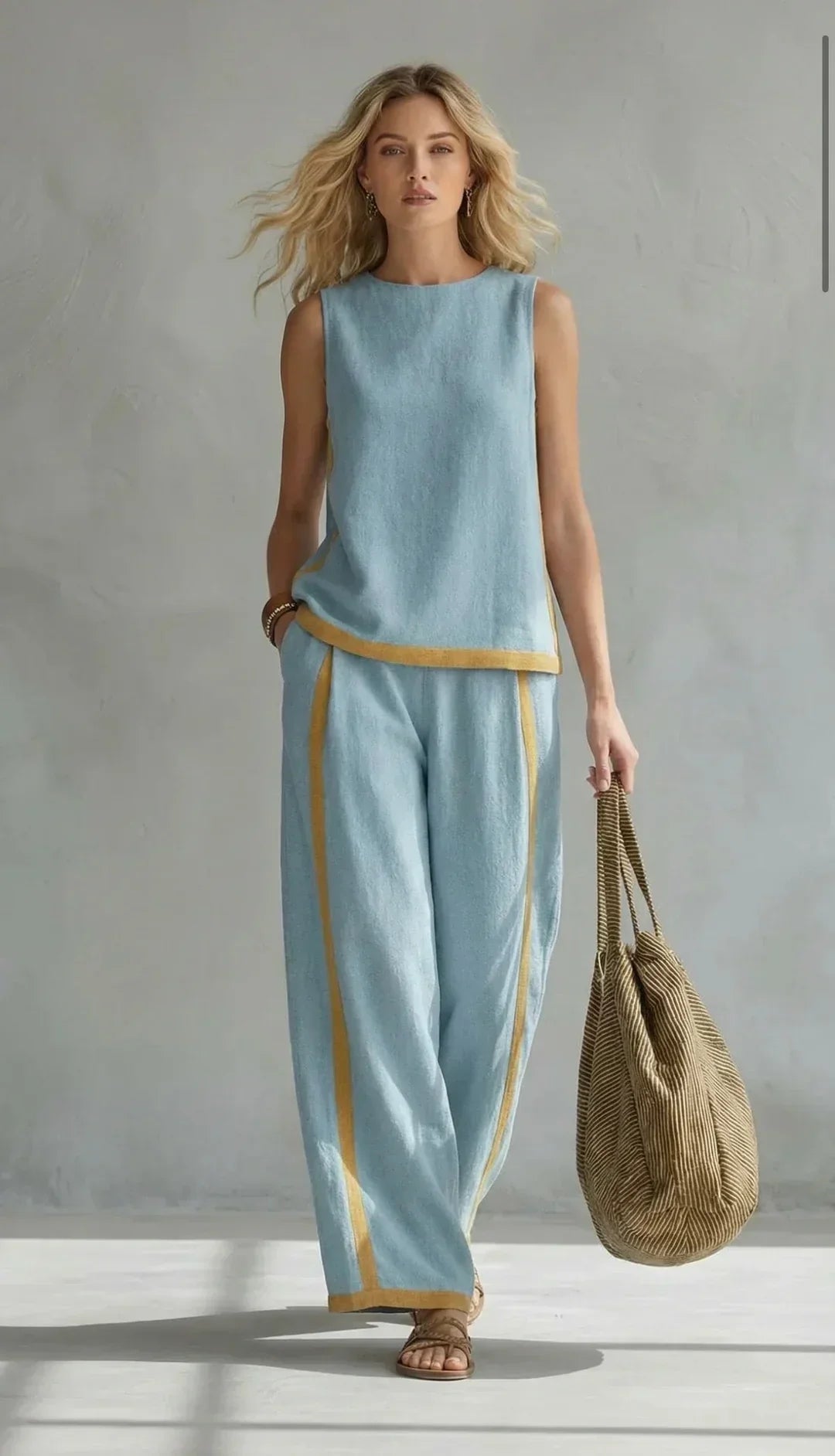 Anaïs™ | Elegant Cotton-Linen Two-Piece Set