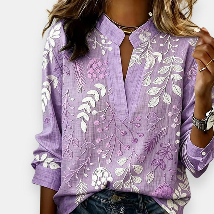 Gontrane™ | Printed V-Neck Blouse
