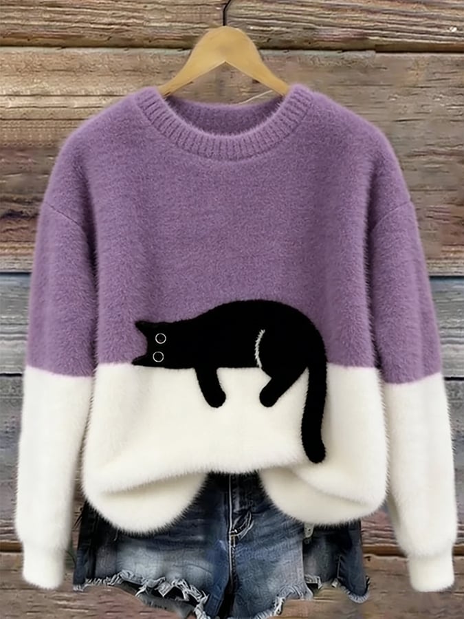 Luna™ | Cat Print Sweatshirt