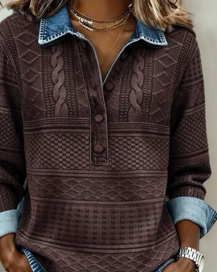 Dolores | Sweatshirt with Half Button and Collar