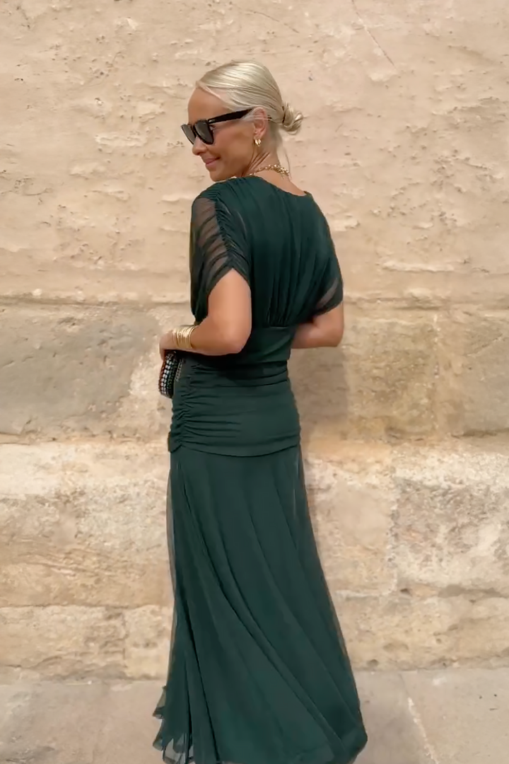 Elegant Pleated Maxi Dress