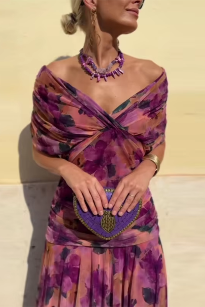 Elegant Pleated Maxi Dress