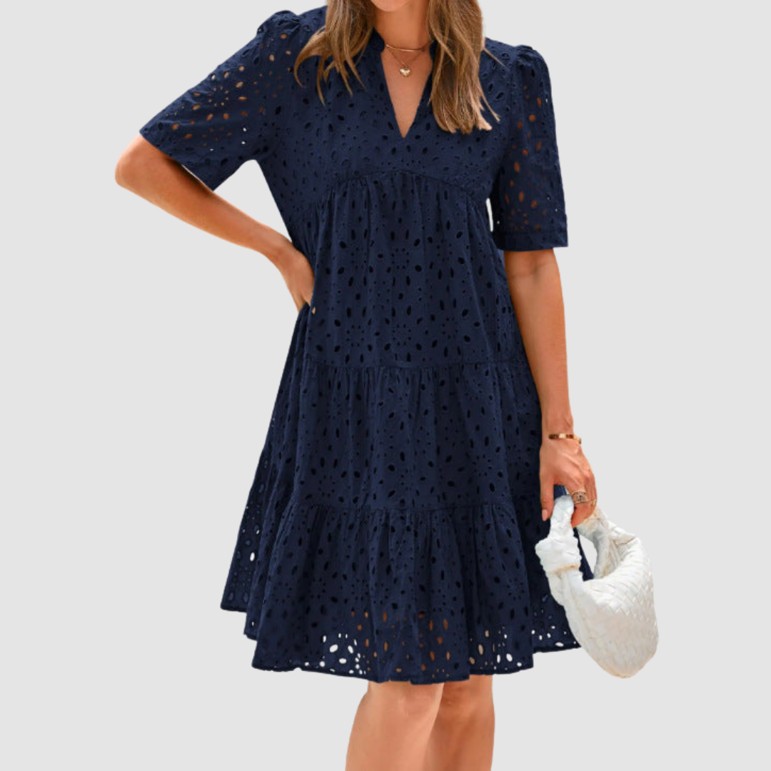 Rebecca | Chic Lace Ruffle Summer Dress