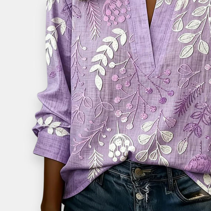 Gontrane™ | Printed V-Neck Blouse