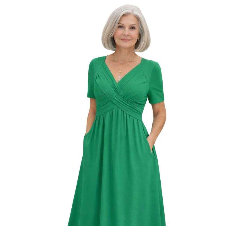 Cecile | Midi Dress with Tummy Coverage