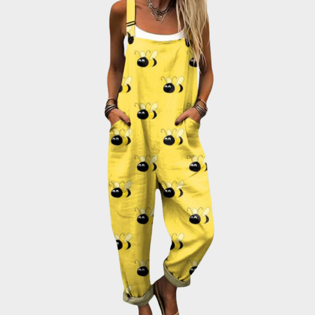 Comfortable printed dungarees
