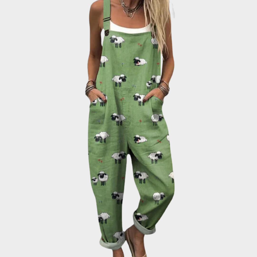 Comfortable printed dungarees