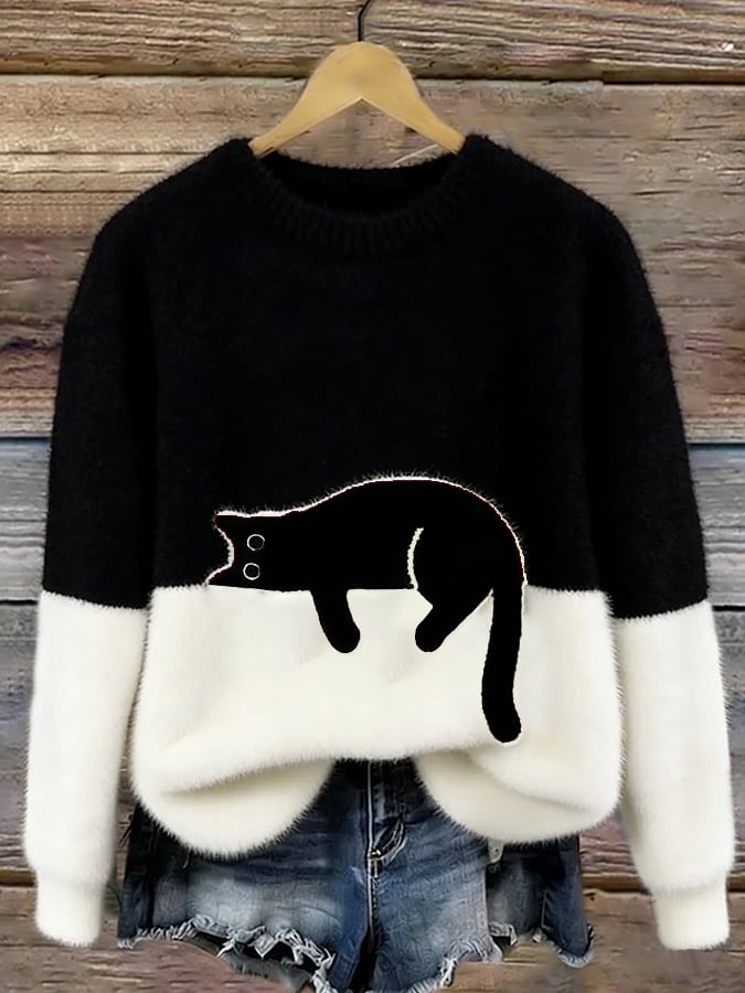 Luna™ | Cat Print Sweatshirt