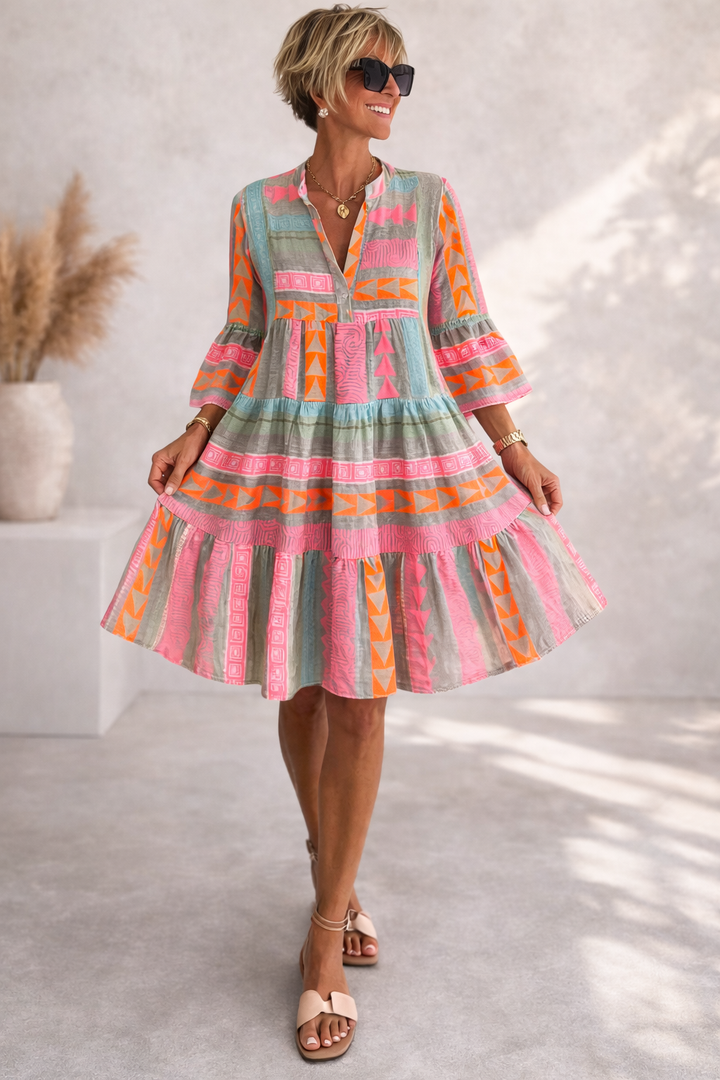 Nova | Elegant Printed Midi Dress