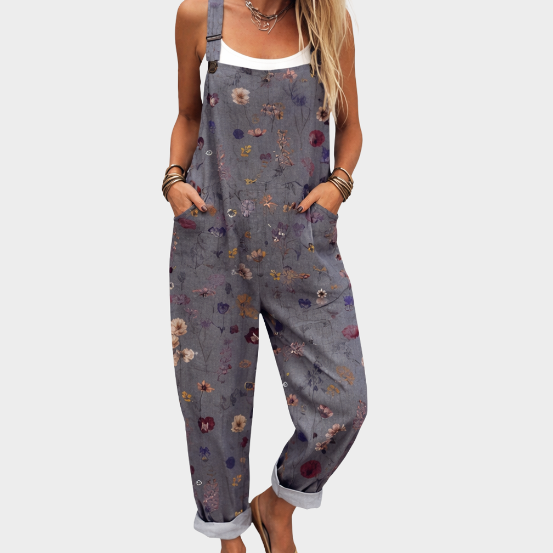 Comfortable printed dungarees