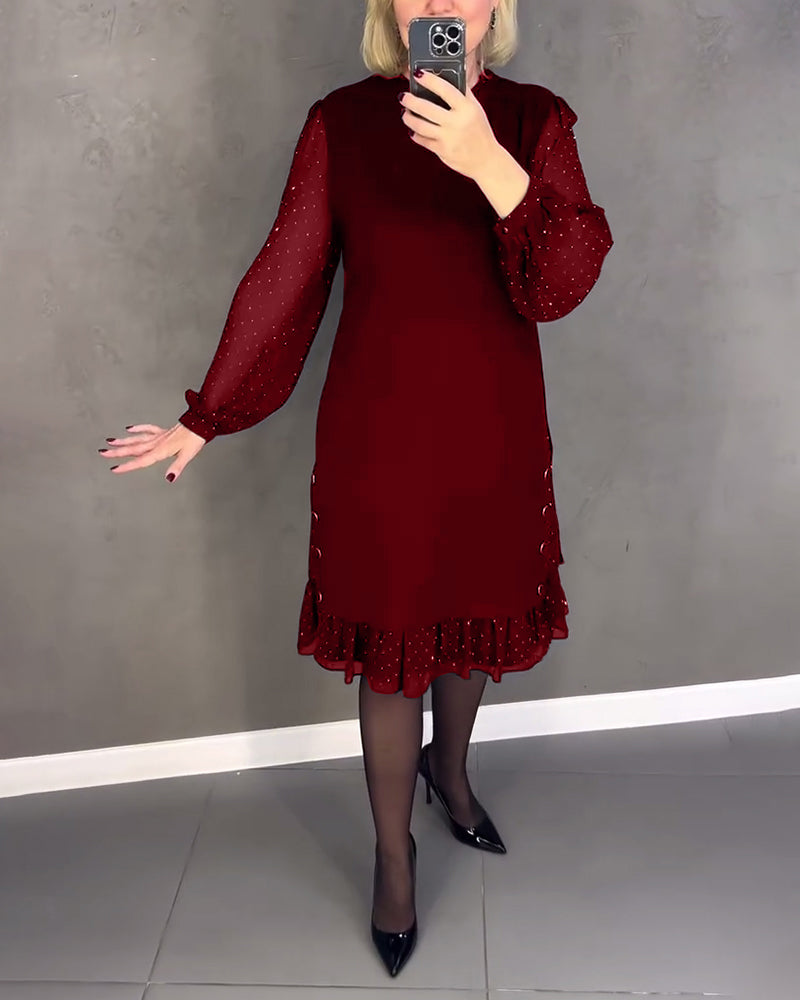 Aubrey | Long-sleeved polka dot dress