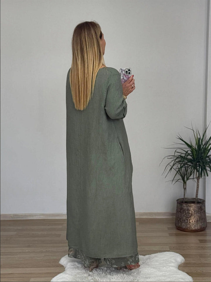 Chara™ | Relaxed Long-sleeved Top And Printed Pants Set