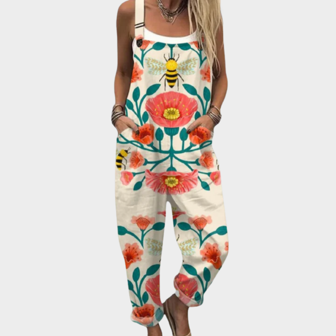 Comfortable printed dungarees