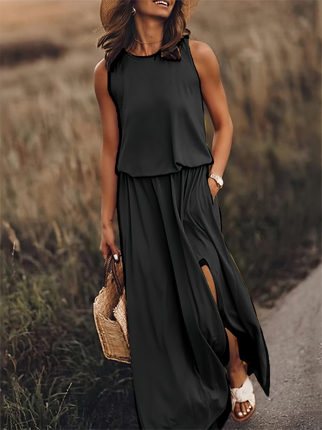 Sleeveless Airy Maxi Dress