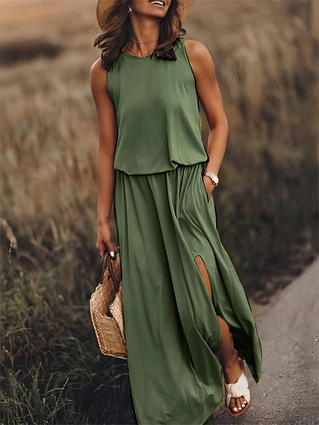 Sleeveless Airy Maxi Dress