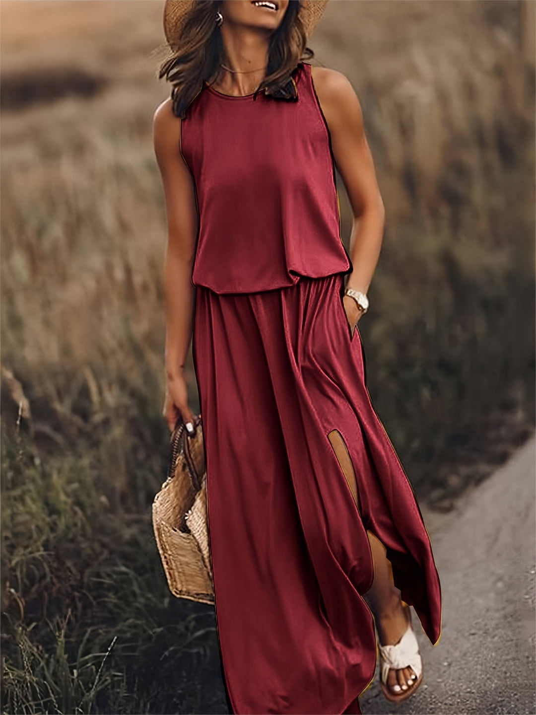 Sleeveless Airy Maxi Dress
