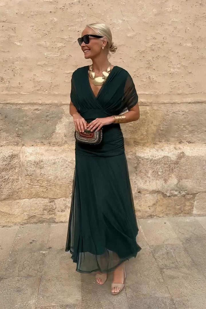 Elegant Pleated Maxi Dress