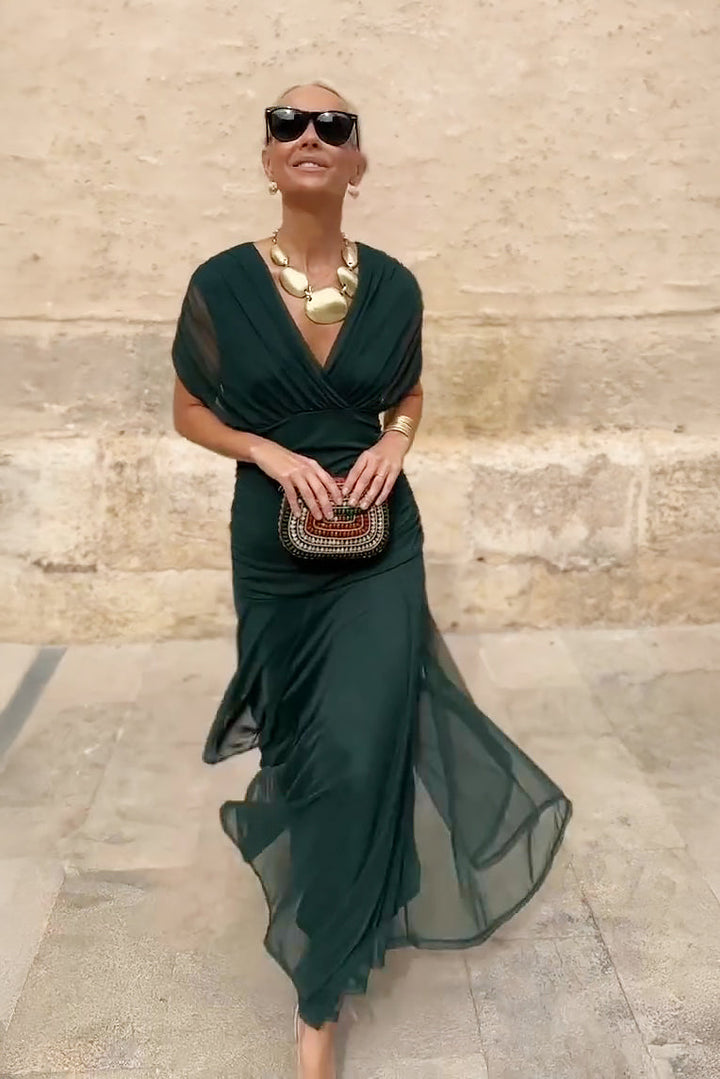 Elegant Pleated Maxi Dress