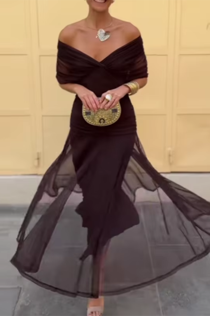Elegant Pleated Maxi Dress