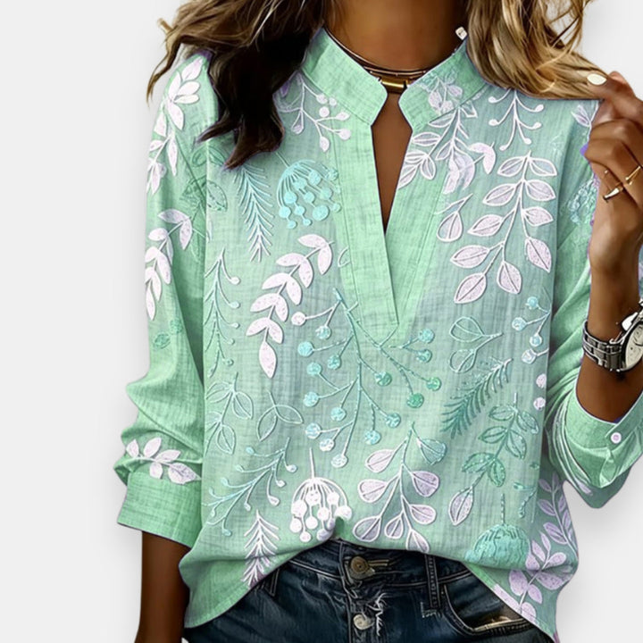 Gontrane™ | Printed V-Neck Blouse