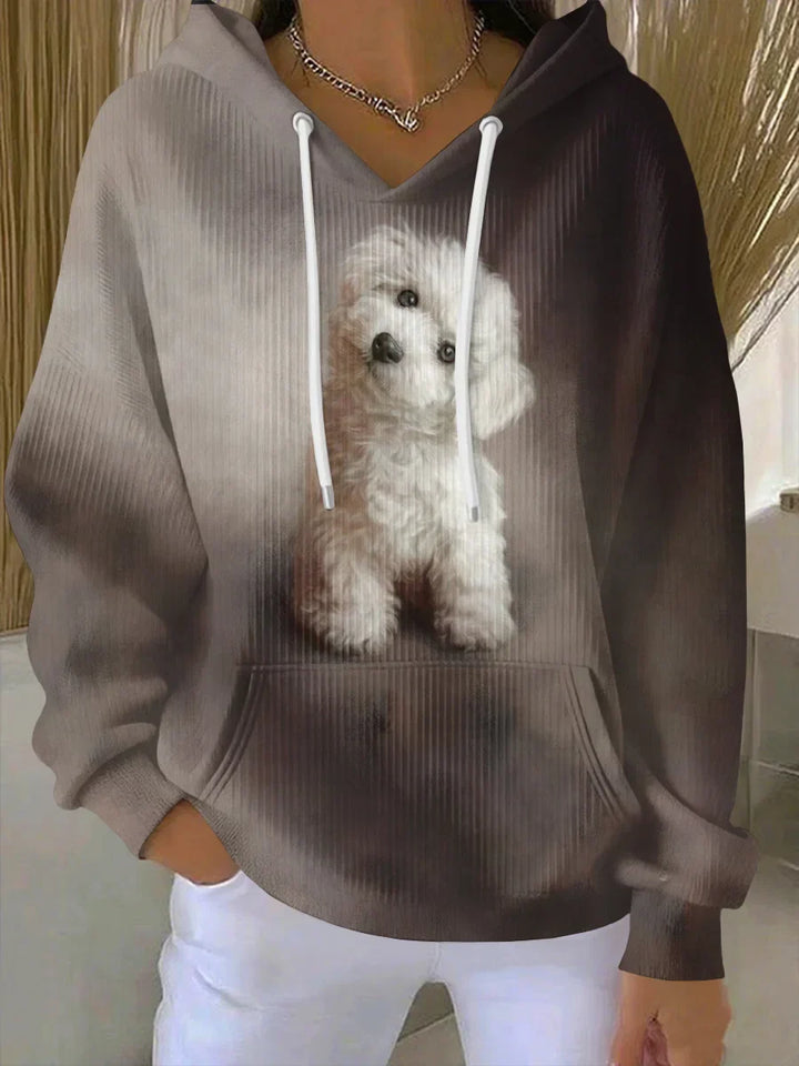 Funny Dog Art Print Casual Hoodie