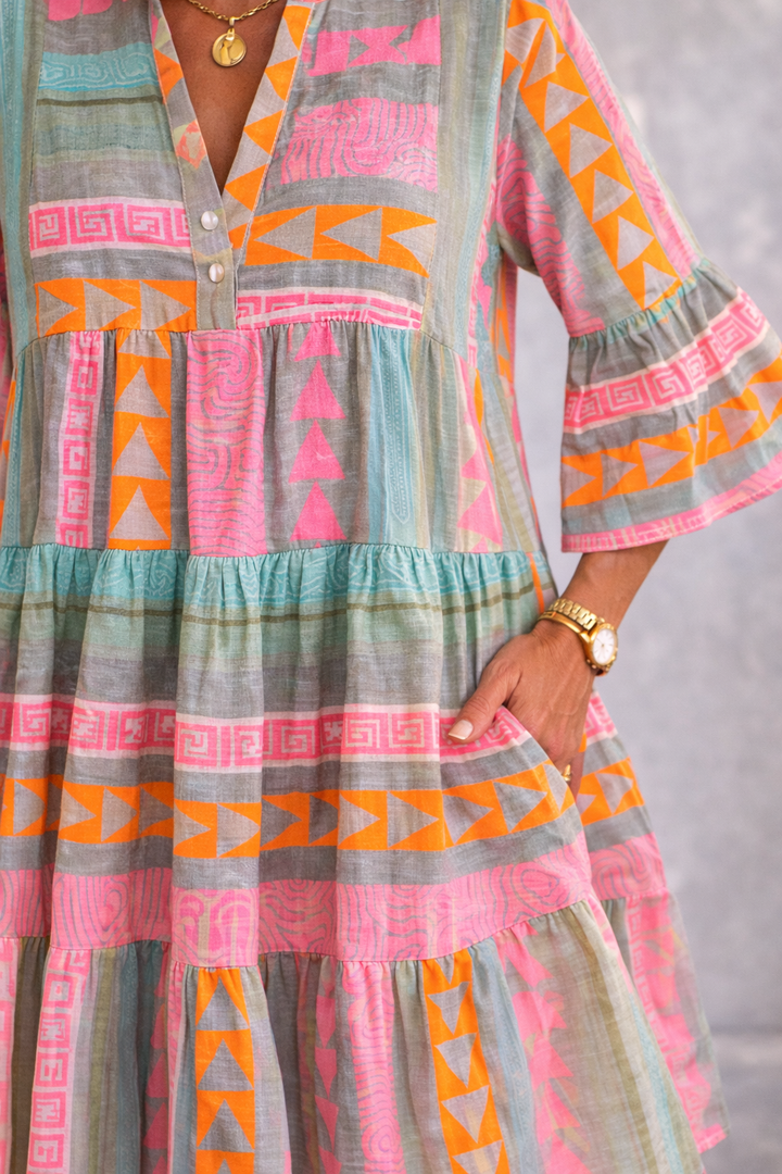 Nova | Elegant Printed Midi Dress