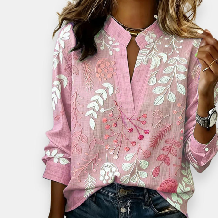 Gontrane™ | Printed V-Neck Blouse