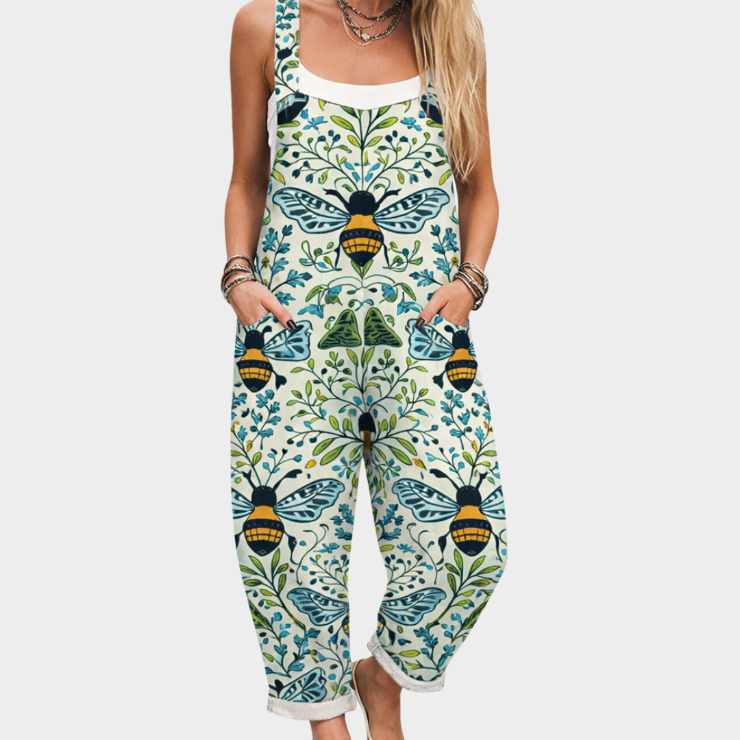 Comfortable printed dungarees