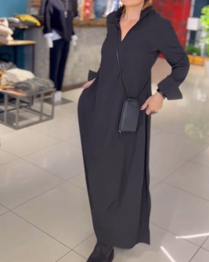 Retro-Inspired Loose Fit Maxi Dress