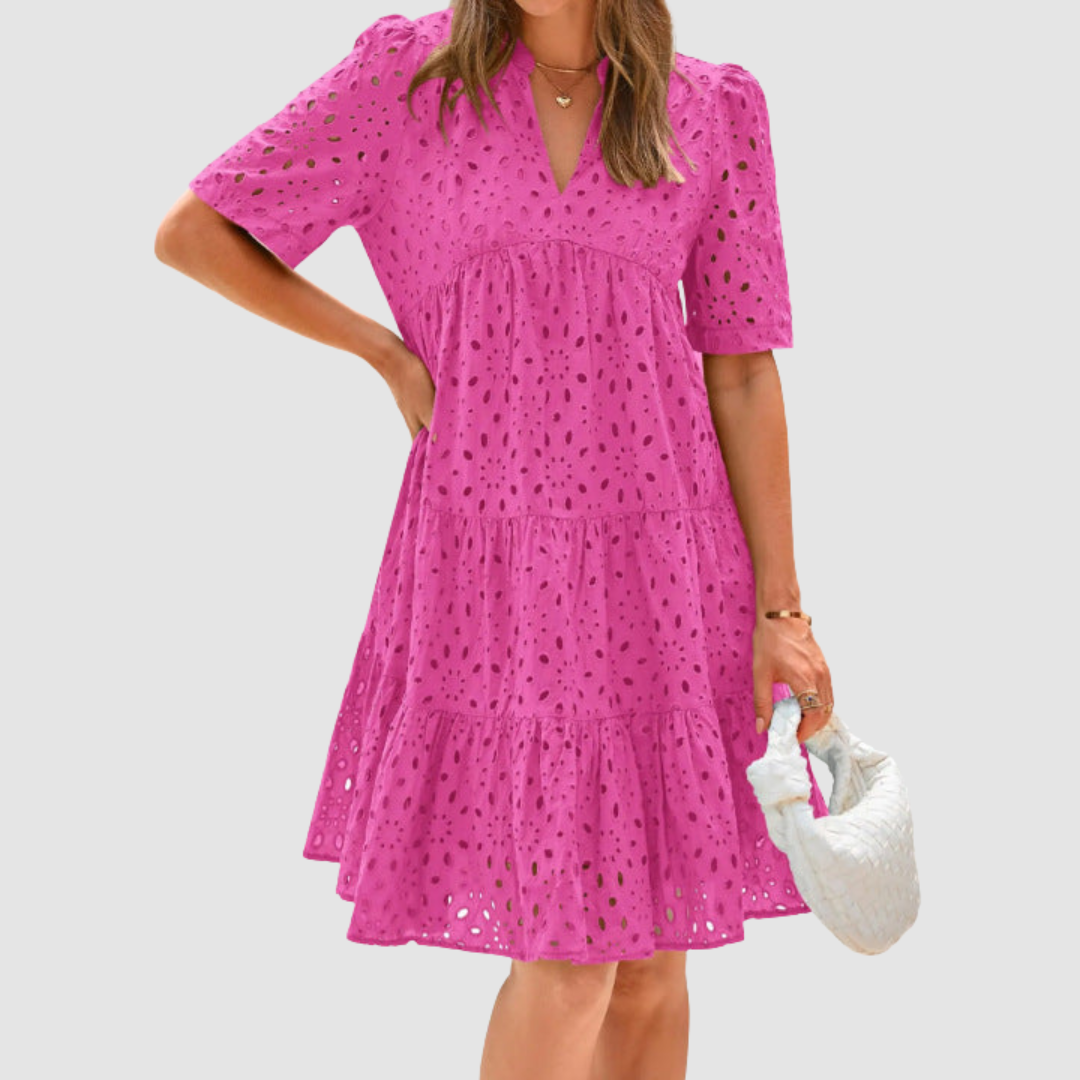 Rebecca | Chic Lace Ruffle Summer Dress