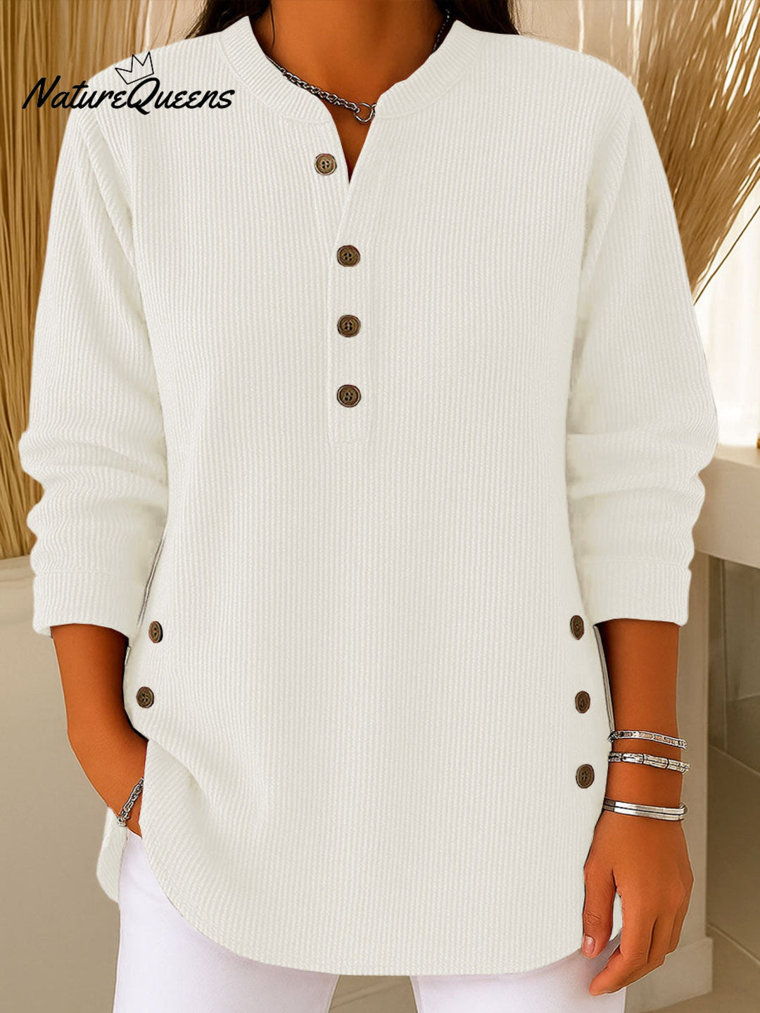 Quinty | Comfortable Buttoned Blouse