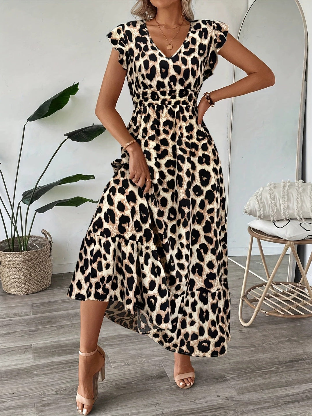 Candela™ | Baroque V-Neck Maxi Dress