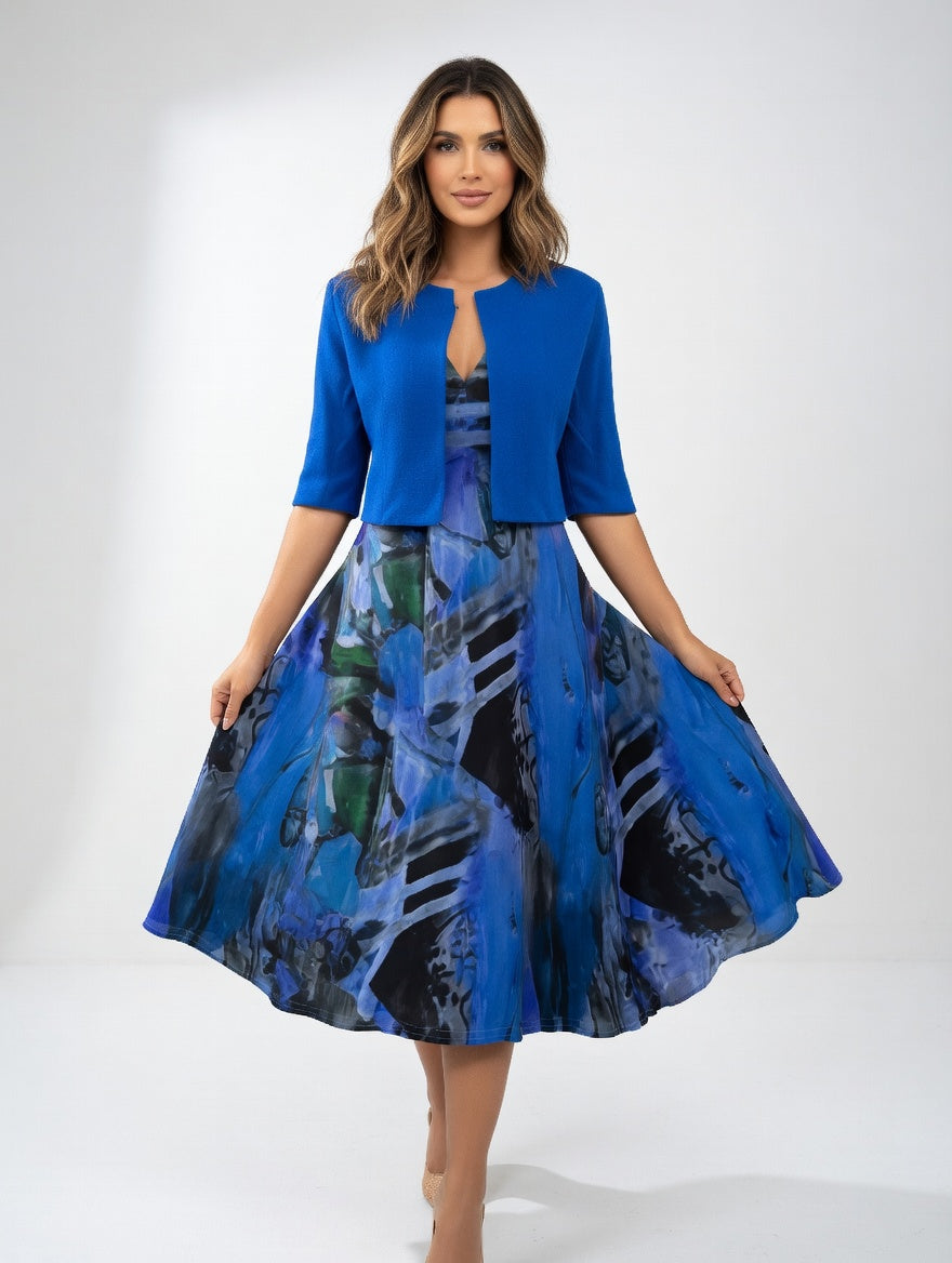 Maéliane™ | Elegant Printed Midi Dress Set