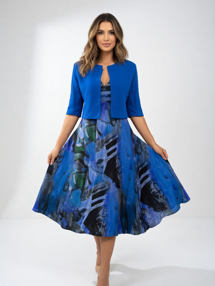 Maéliane™ | Elegant Printed Midi Dress Set