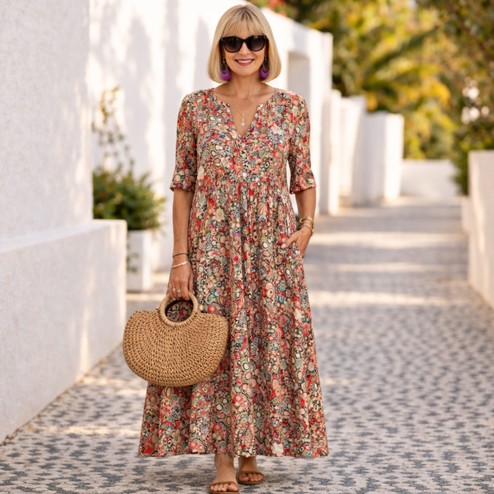 Rose | Elegant Floral Summer Boho Dress