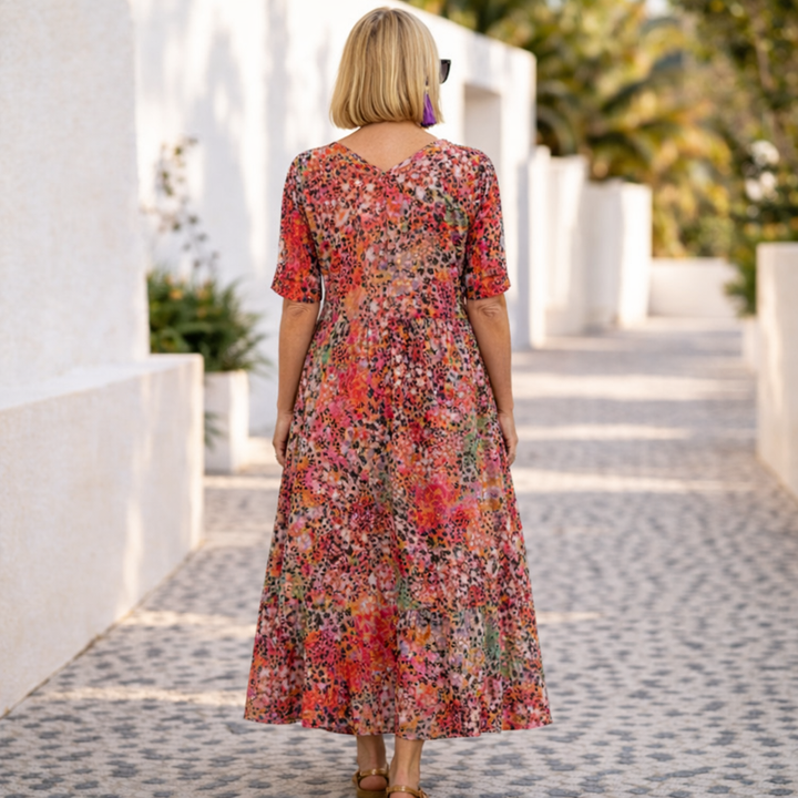 Joanna | Elegant Midi Floral Dress