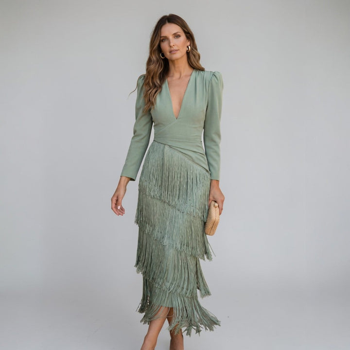 Sofia™ | Fringe V-Neck Dress