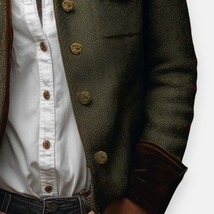 Corrie™ | Tweed Jacket with Velvet Details
