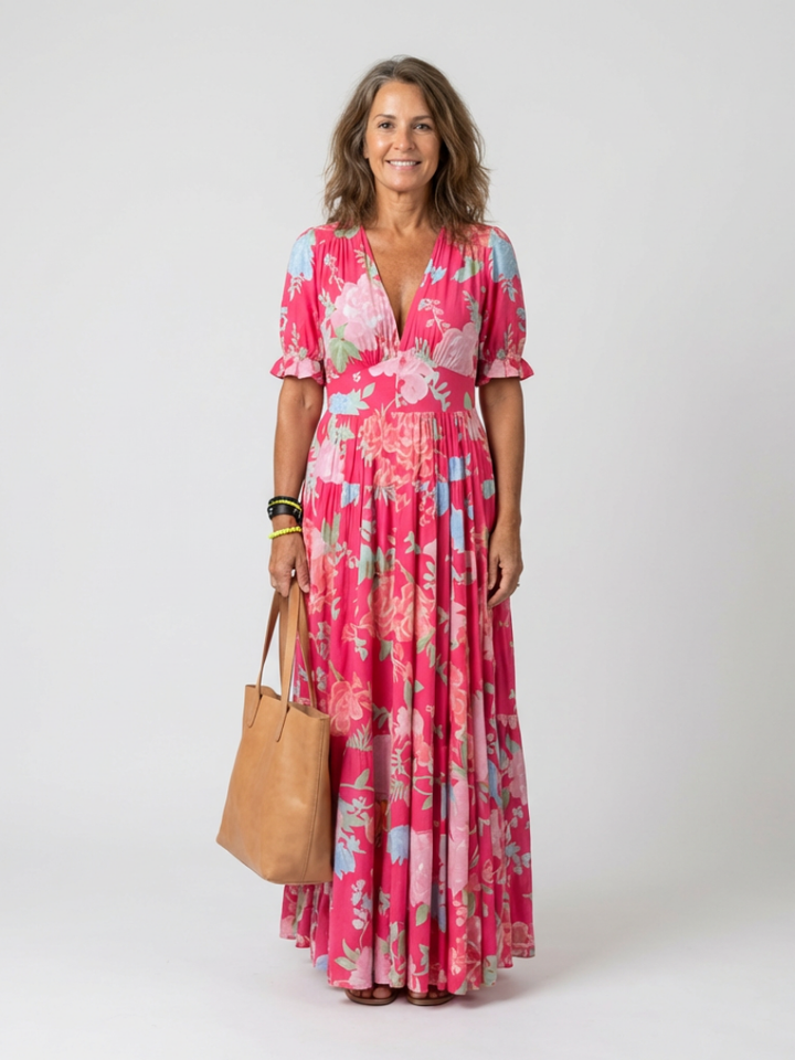 Rose | Elegant Floral Summer Boho Dress