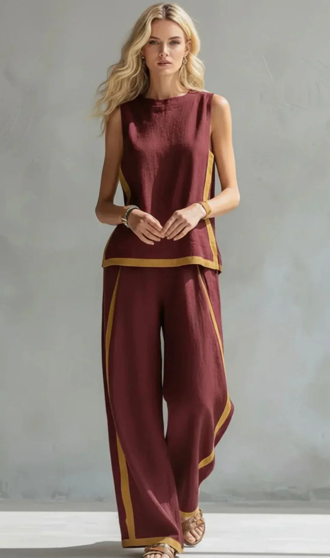 Anaïs™ | Elegant Cotton-Linen Two-Piece Set