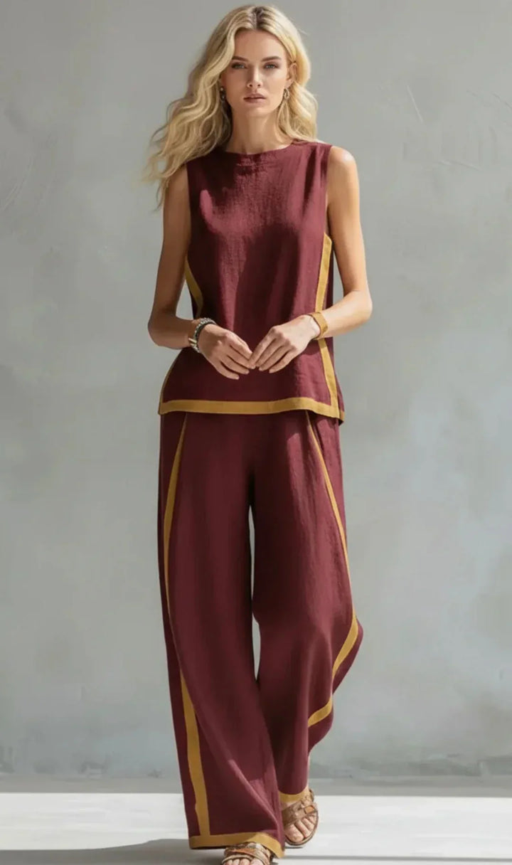 Anaïs™ | Elegant Cotton-Linen Two-Piece Set