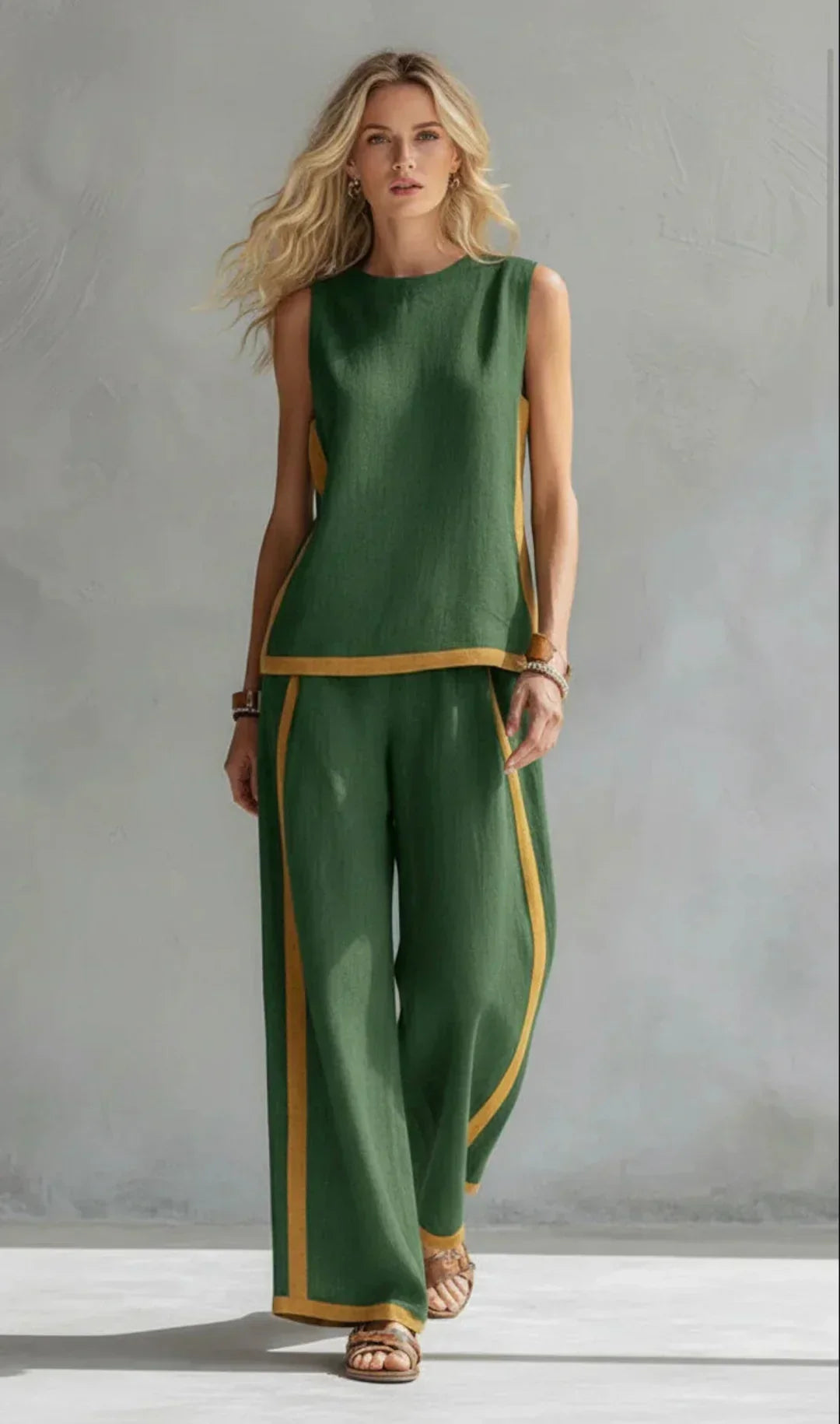 Anaïs™ | Elegant Cotton-Linen Two-Piece Set