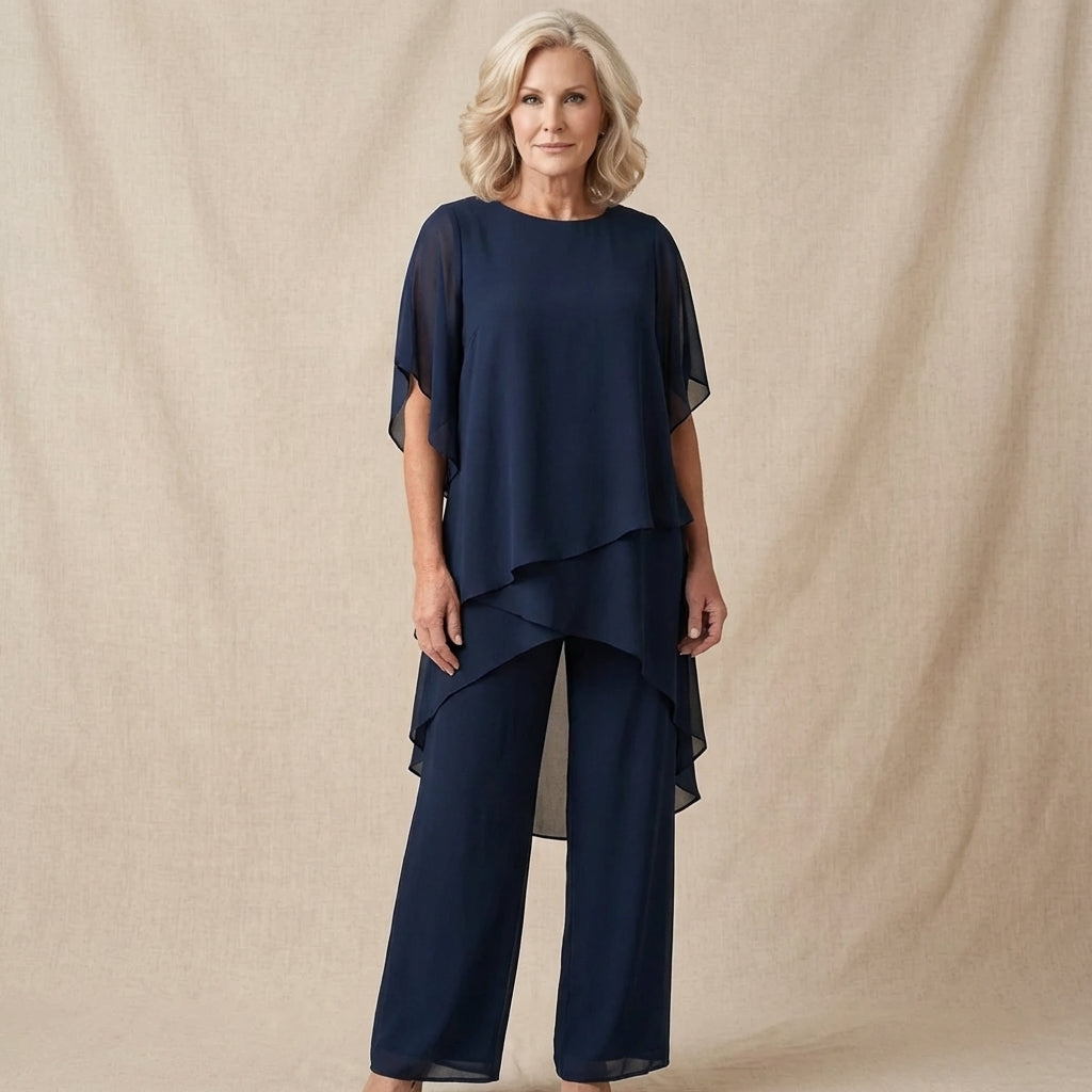 Kimmy™ | Draped Top & Palazzo Pants Set