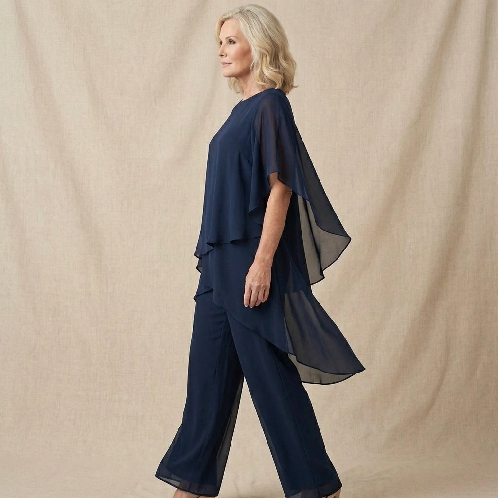 Kimmy™ | Draped Top & Palazzo Pants Set