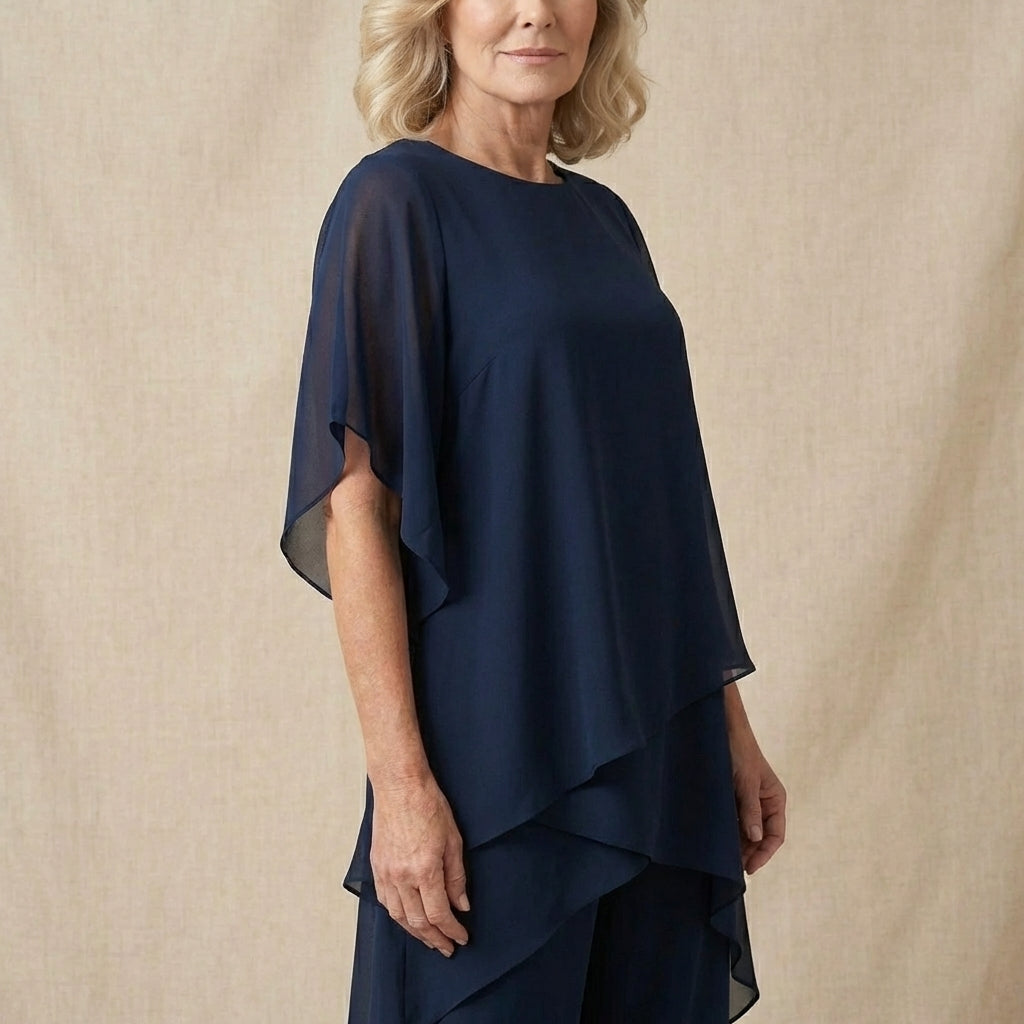 Kimmy™ | Draped Top & Palazzo Pants Set