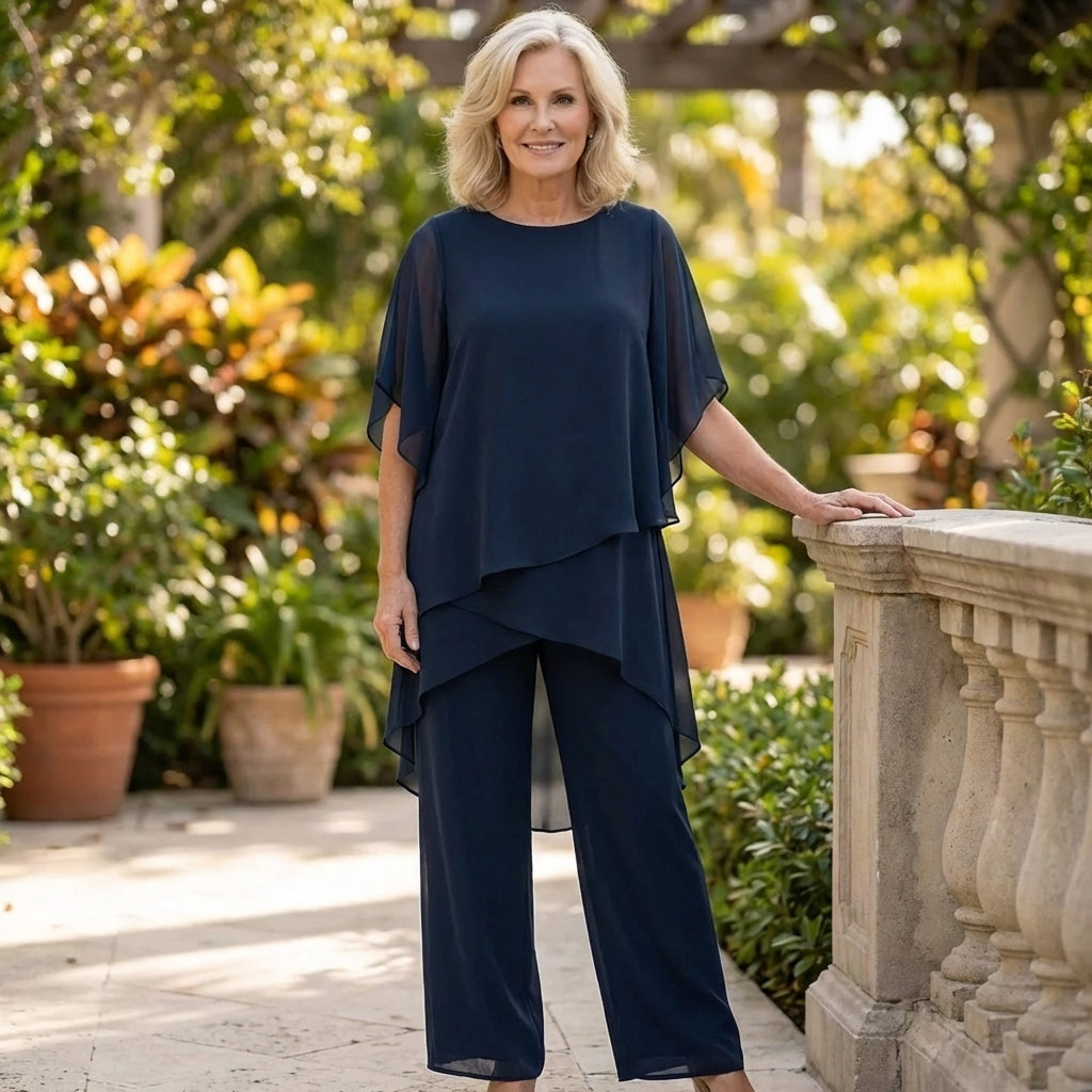 Kimmy™ | Draped Top & Palazzo Pants Set
