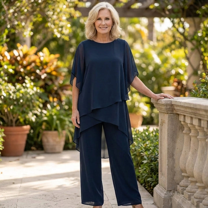 Kimmy™ | Draped Top & Palazzo Pants Set
